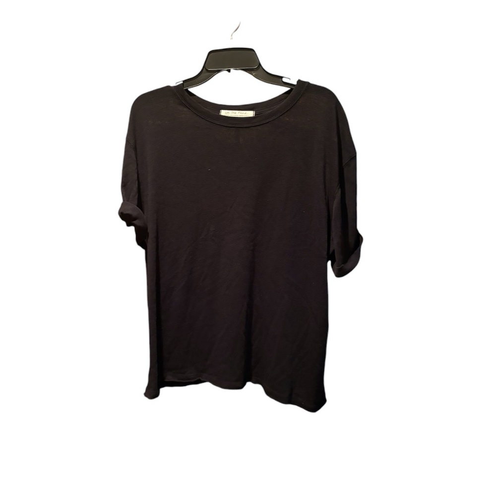 Free People Black Short Sleeve Tee